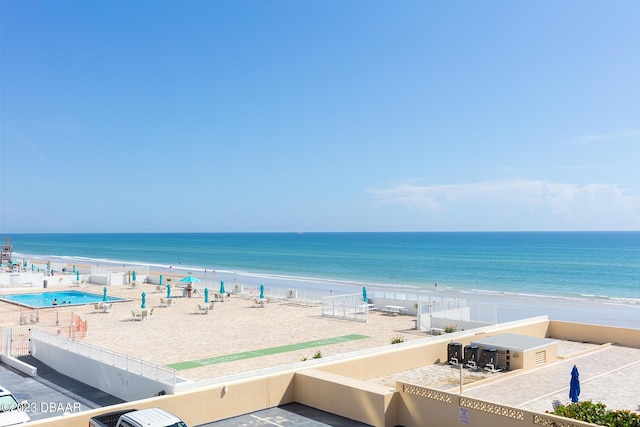 property view of water featuring a view of the beach