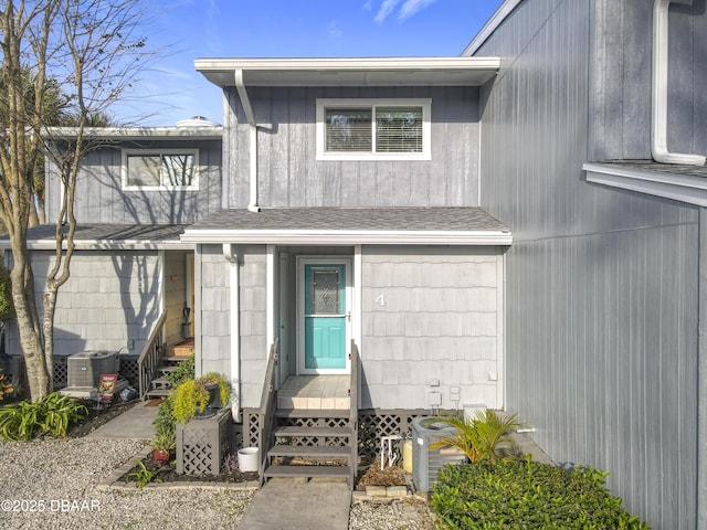 view of front of home with central AC unit