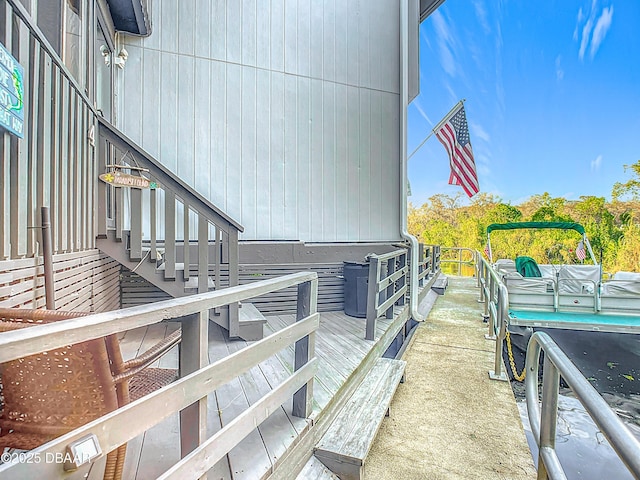 view of home's exterior featuring a deck