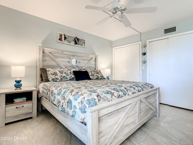 bedroom with ceiling fan