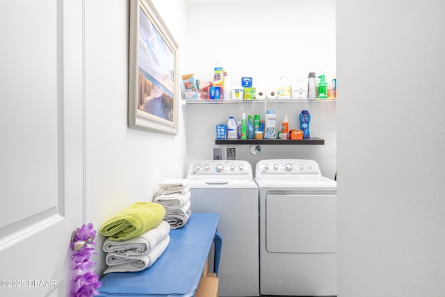 laundry area featuring independent washer and dryer