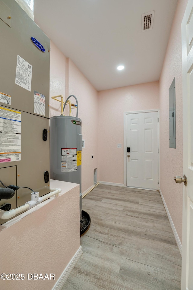 707 Hamilton St, New Smyrna Beach, FL 32168 - utilities with heating unit, electric panel, and water heater