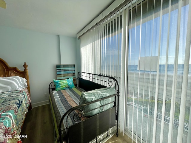 bedroom with hardwood / wood-style floors