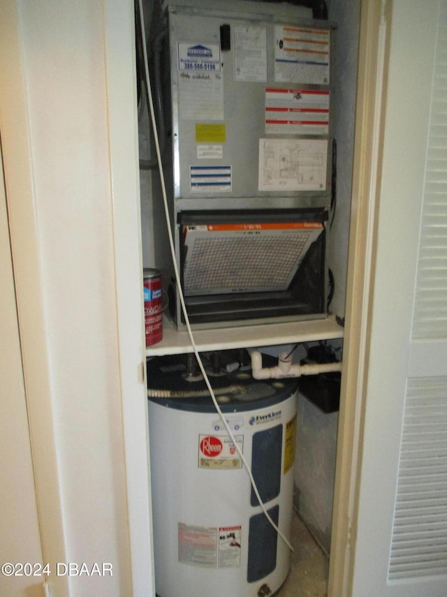 utilities with heating unit and water heater