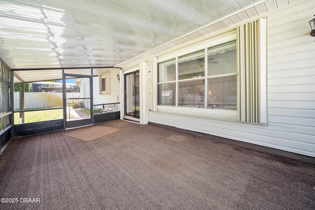 view of unfurnished sunroom