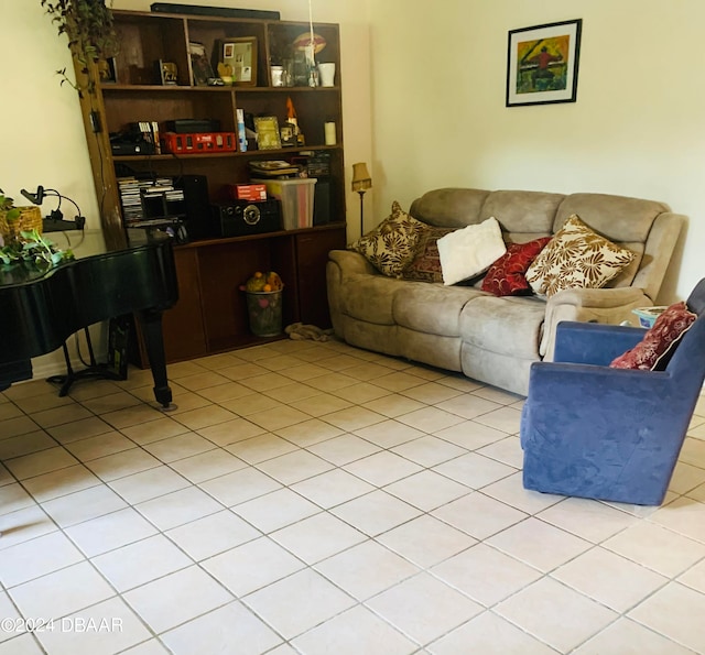 view of tiled living room