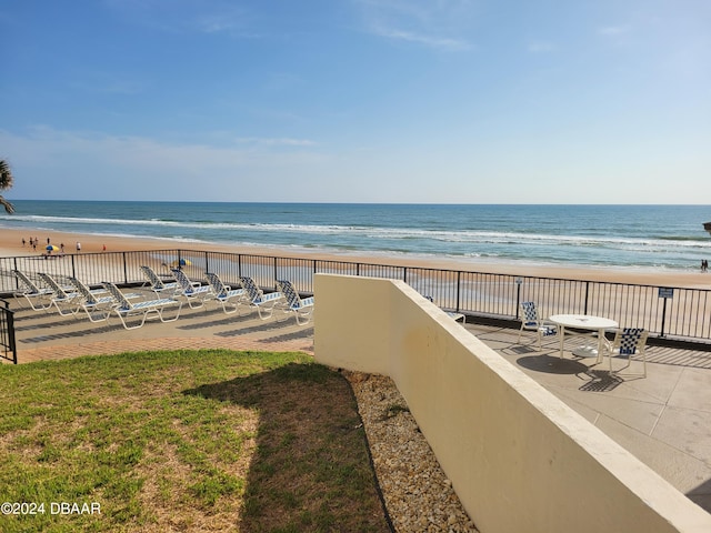 property view of water with a beach view