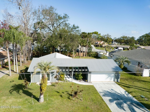 view of front of home with a front yard