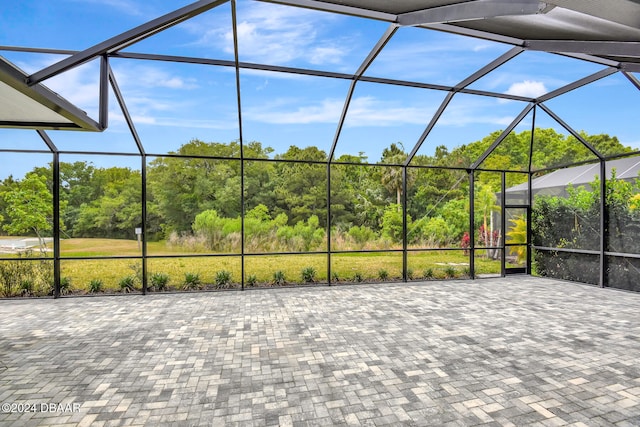 view of patio / terrace with glass enclosure