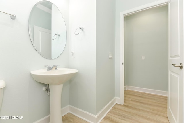 bathroom featuring hardwood / wood-style floors