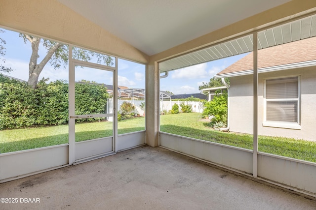 620 Middlebury Loop, New Smyrna Beach, FL 32168 - unfurnished sunroom with vaulted ceiling and healthy amount of natural light