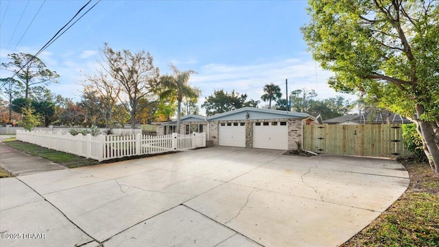 exterior space with a garage