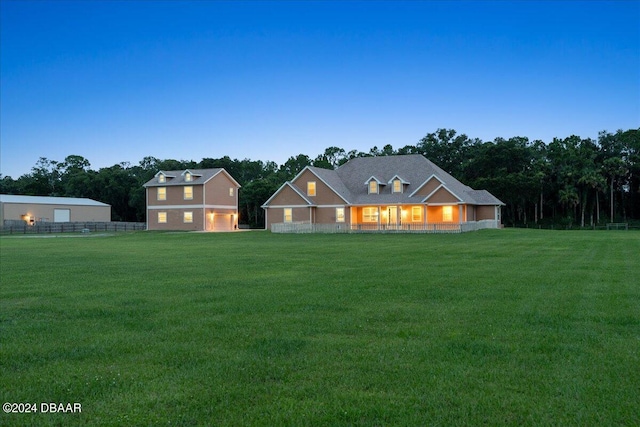 view of front of house featuring a lawn