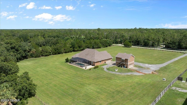 drone / aerial view featuring a rural view