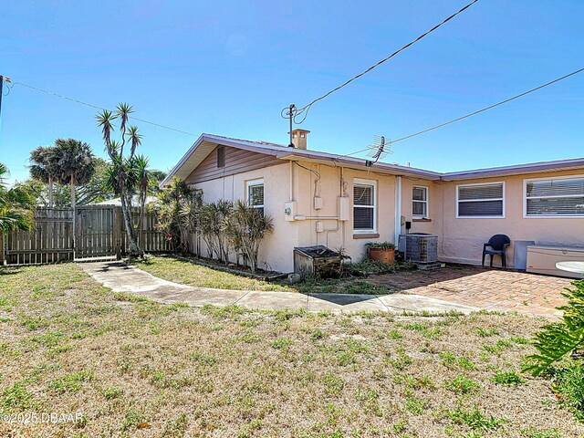 413 Frances Ter, Daytona Beach, FL 32118 - rear view of house featuring stucco siding and a gate