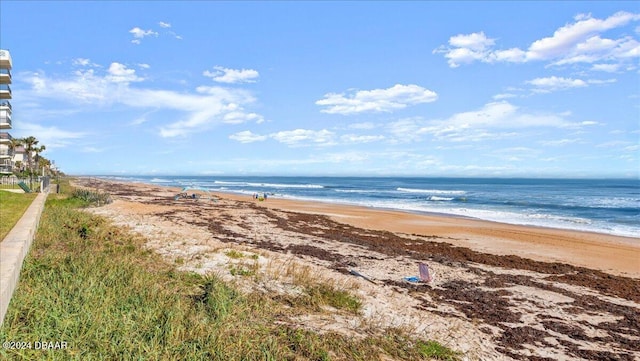 property view of water with a beach view