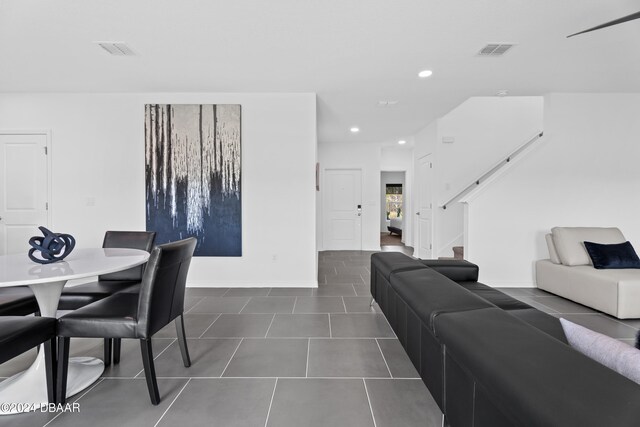 view of tiled living room