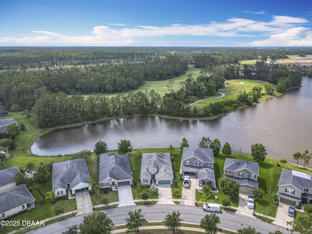 417 Grande Sunningdale Loop, Daytona Beach, FL 32124 - aerial view of residential area featuring a large body of water, a local golf course, and a heavily wooded area