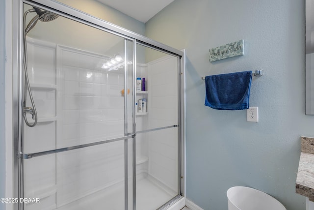 448 White Coral Ln, New Smyrna Beach, FL 32168 - full bathroom with a shower stall