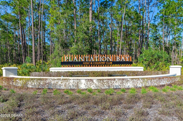 view of community sign