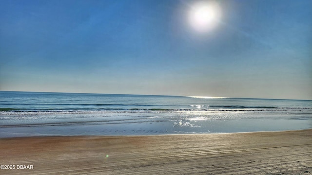 view of water feature featuring a beach view