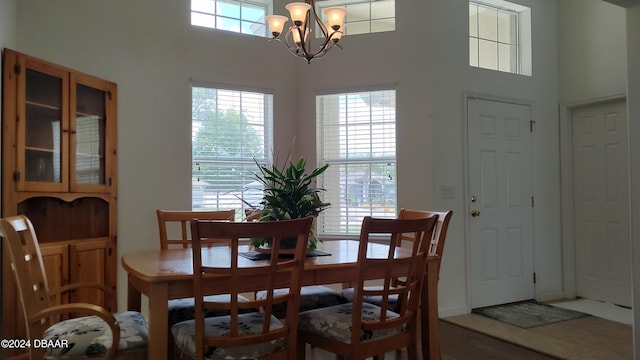 dining room featuring a chandelier