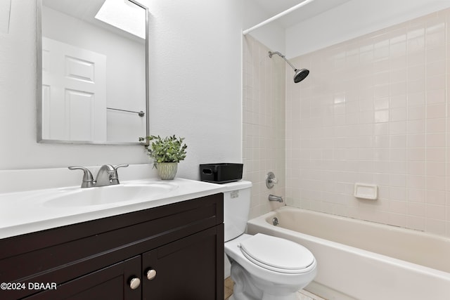 3864 Long Grove Ln, Port Orange, FL 32129 - full bathroom with vanity, tiled shower / bath, and toilet