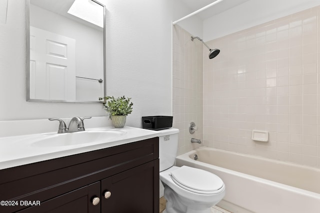 3864 Long Grove Ln, Port Orange, FL 32129 - full bathroom with vanity, tiled shower / bath, and toilet