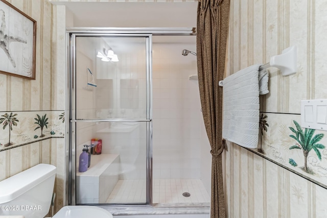 4672 Riverwalk Village Ct Unit 8203, Ponce Inlet, FL 32127 - full bathroom featuring toilet and a stall shower
