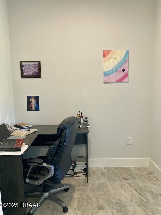 office area with baseboards