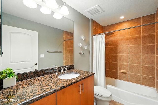 2515 S Atlantic Ave Unit 502, Daytona Beach, FL 32118 - full bathroom with vanity, toilet, shower / tub combo, and recessed lighting