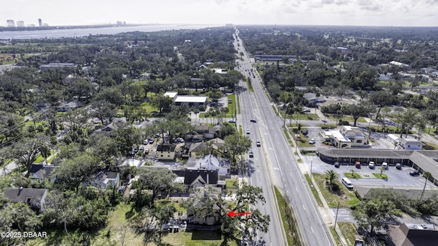 birds eye view of property with a residential view