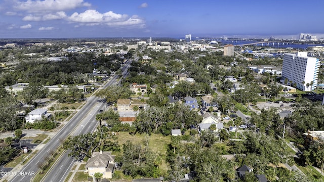birds eye view of property with a view of city