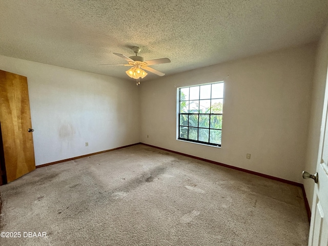 156 Riverwalk Ct, Ormond Beach, FL 32176 - carpeted empty room featuring a ceiling fan, baseboards, and a textured ceiling