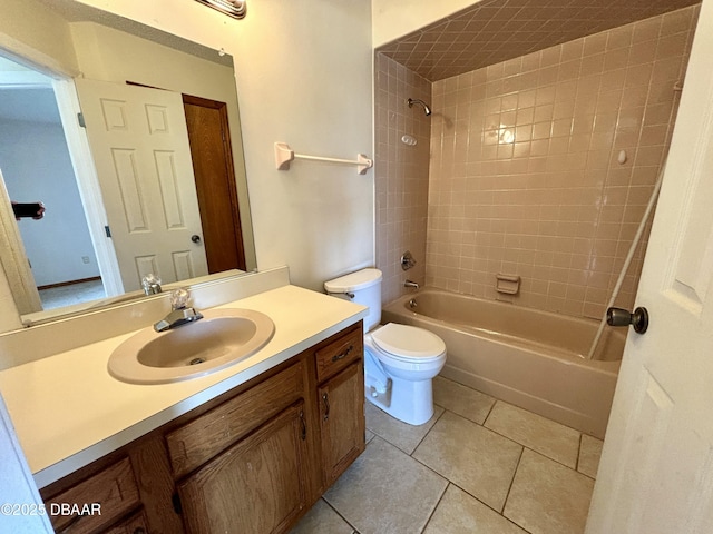 156 Riverwalk Ct, Ormond Beach, FL 32176 - bathroom featuring tub / shower combination, toilet, tile patterned flooring, and vanity