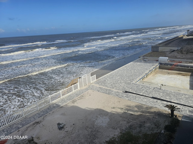 view of water feature with a view of the beach