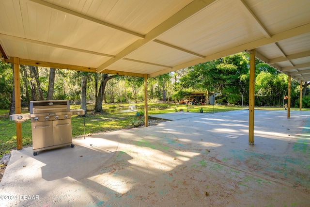 view of patio / terrace with a grill