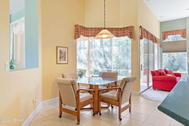 view of tiled dining area