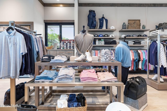 walk in closet featuring hardwood / wood-style floors