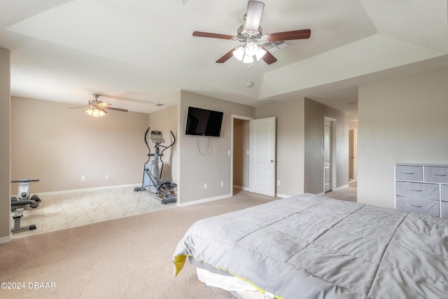 206 Laurel Point Ct, Deland, FL 32724 - bedroom with light carpet, baseboards, and ceiling fan