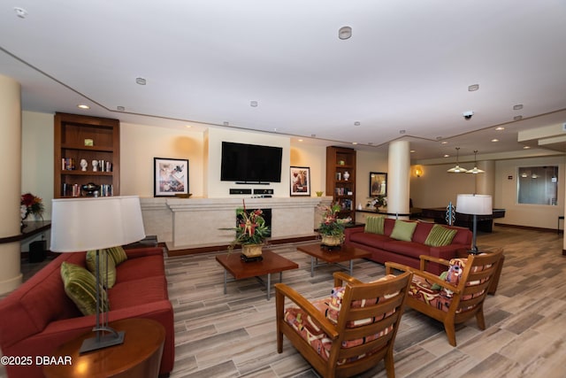 living room featuring hardwood / wood-style floors