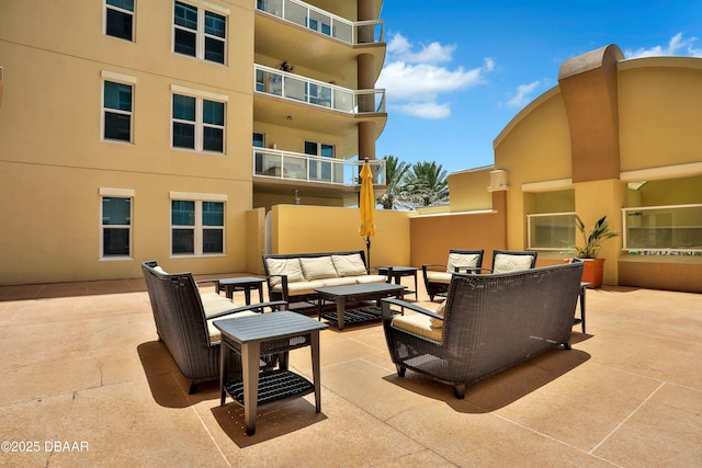 view of patio with an outdoor living space