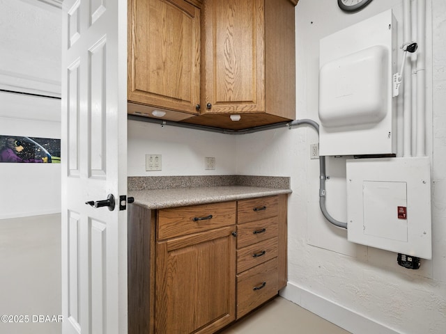 1601 S Riverside Dr, Edgewater, FL 32132 - kitchen with brown cabinets