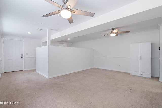 350 Citrus Club Dr, Merritt Island, FL 32953 - bonus room with a ceiling fan, light colored carpet, baseboards, and recessed lighting