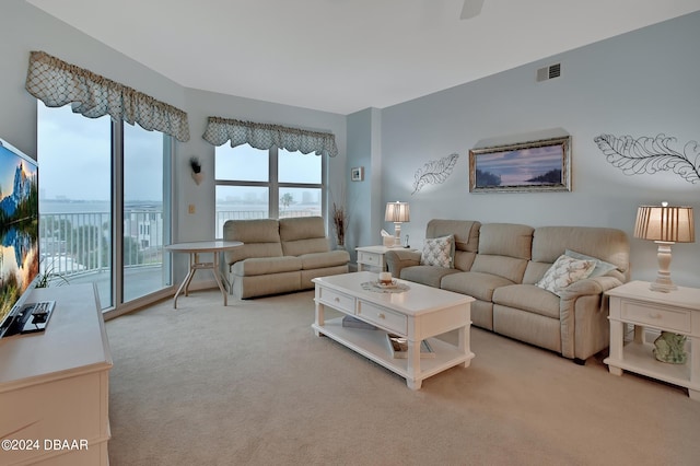 view of carpeted living room