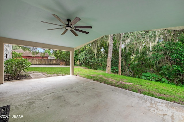 view of patio with ceiling fan