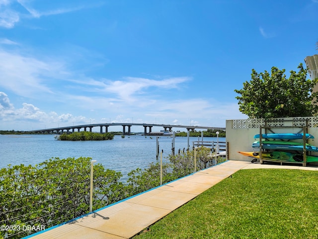 exterior space with a dock