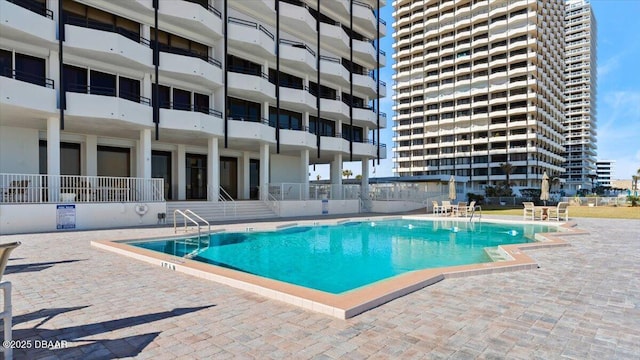 view of pool with a patio area