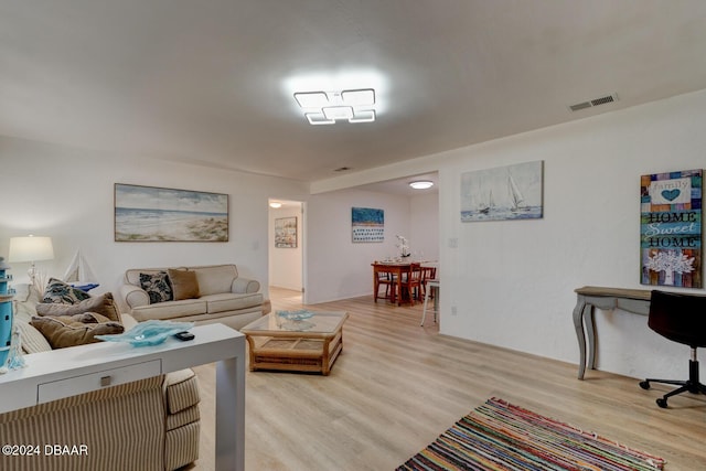 living room featuring light hardwood / wood-style flooring