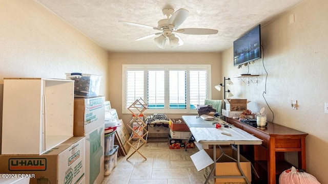 office area featuring ceiling fan